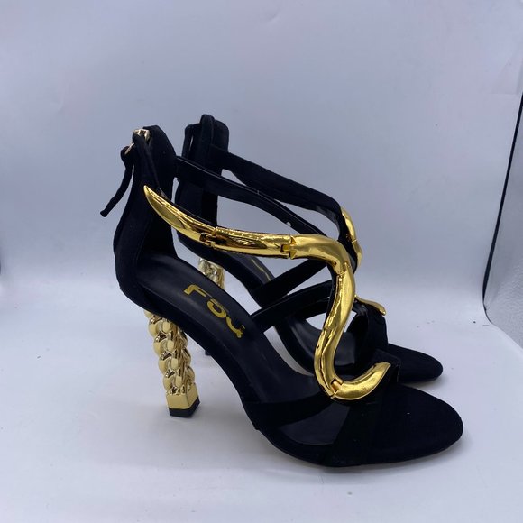 FSJ High Heels Ankle Strap Open Toe Zipper Fashion Sandals - Picture 5 of 10